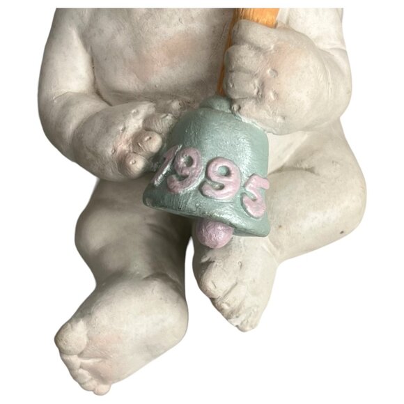 1995 Dreamsicles Figurine Town Crier Cherub Angel Kristin Wreath and Bell VTG - Picture 2 of 9
